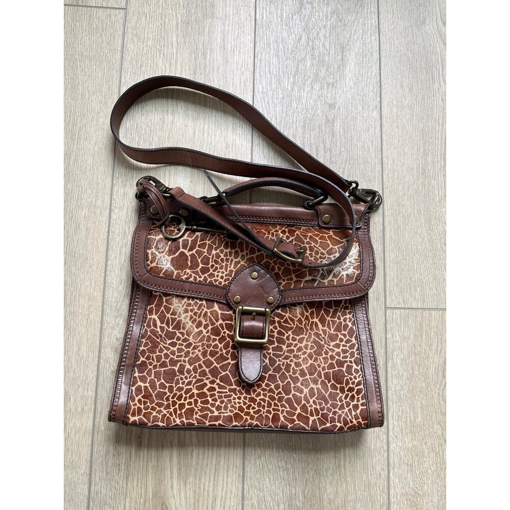 Fossil vintage Revival Giraffe Satchel Crossbody Tote Y2K 90s Retro Festival